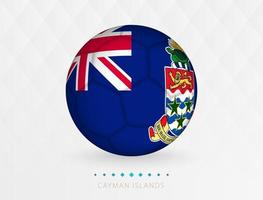 Football ball with Cayman Islands flag pattern, soccer ball with flag of Cayman Islands national team. vector