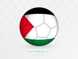 Football ball with Palestine flag pattern, soccer ball with flag of Palestine national team. vector