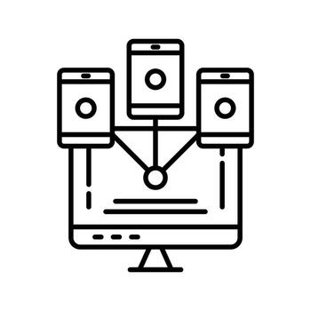 icono de vector de redes informáticas