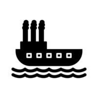 icono de vector de barco de vapor