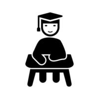 Unique Studying on Desk Vector Icon