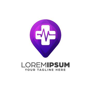 Gradient Abstract Health Point Logo Design Template vector