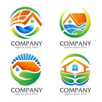 Bundle creative real estate logo collection vector