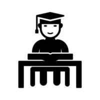 Unique Studying on Desk Vector Icon