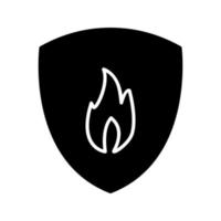 Unique Fire Shield Vector Icon