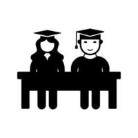 Unique Students Sitting Vector Icon