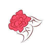 pink rose with ribbon vector