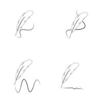 feather quill pen icon vector