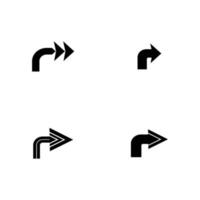 turn arrow icon set vector