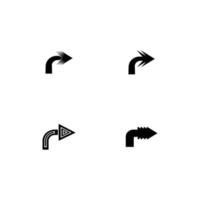 turn arrow icon set vector