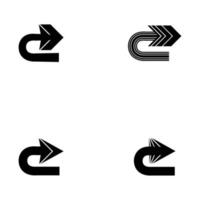 back arrow icon set vector