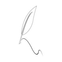 feather quill pen icon vector