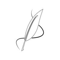 feather quill pen icon vector