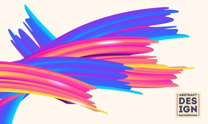 Gradient Mesh. Vector Elegant Illustration of 3d fluid shapes