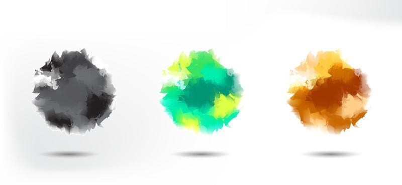 Set of watercolor liquid stain. Abstract aqua smudges scribble drop element for design, illustration, wallpaper
