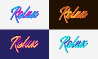 Modern Relax lettering line Blend Background, Vibrant gradient blended fluid vector