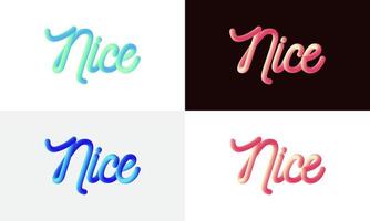 Modern Nice lettering line Blend Background, Vibrant gradient blended fluid vector