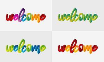 Modern Welcome lettering line Blend Background, Vibrant gradient blended fluid vector