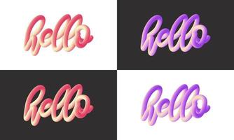Modern Hello lettering line Blend Background, Vibrant gradient blended fluid vector