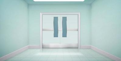 Doors in laboratory, kitchen, hospital or school vector