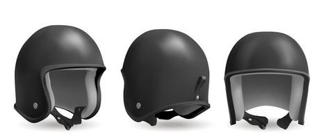 Retro black motorcycle helmet vector