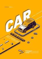 cartel de vector de concesionario de coches, alquiler de vehículos