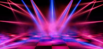 Dance floor, empty night club stage, disco area vector