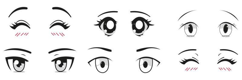 Premium Vector  Manga anime girl eyes