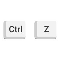 vector de botones de teclado ctrl z