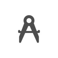 vector simple glyph compass geometry icon design flat