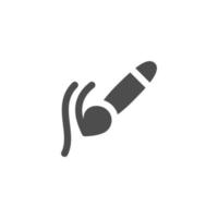 Vector artistic icon of ink brush indicating graphic and creative arts design element