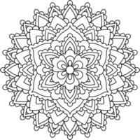 Black and white mandala for adults coloring book vector