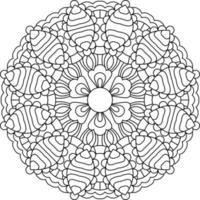 mandala line art  for adults coloring book vector