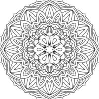 Rounded mandala coloring book page vector