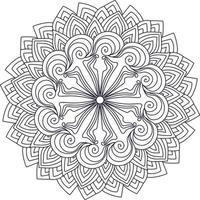 Mandala coloring page with abstract design vector