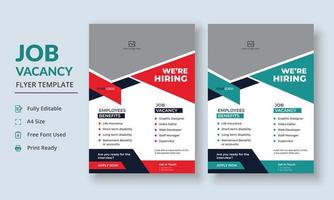 Job Vacancy Flyer Template, Job Recruitment Flyer, We are Hiring Job Flyer Template vector