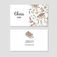 Visit card with cartoon chess vector