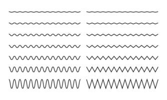 onda, zigzag, trazo de línea ondulada vector