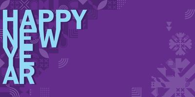 feliz navidad y feliz año nuevo banner horizontal geométrico. Diseño de concepto de Navidad moderno y brillante con copo de nieve. cartel simple, tarjeta de felicitación, banner de venta para el sitio web 2023 vector