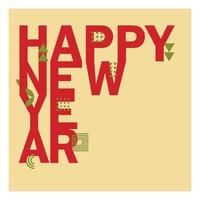 texto de feliz año nuevo para tarjeta de felicitación. diseño vectorial de vacaciones. fondo mínimo de feliz navidad. letras de feliz año nuevo. plantilla de diseño de tarjeta de felicitación vector