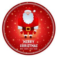 Santa Claus, Merry Christmas, sticker on a red background, isolated vector