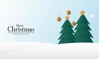 Elegant Christmas Background with Christmas Tree and Bulb vector