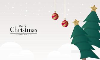 Elegant Christmas Background with Christmas Tree and Bulb vector