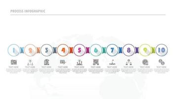 Process infographic with 10 steps, process or options. vector