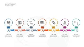 Process infographic with 7 steps, process or options. vector