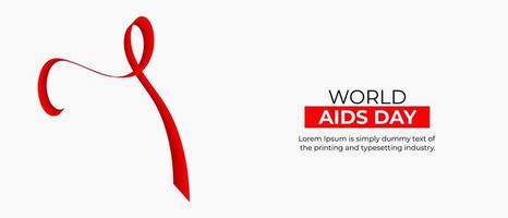 World AIDS Day Background. Red Support Ribbon background. World aids day and national HIV AIDS and aging awareness month with red ribbon vector