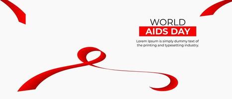 World AIDS Day Background. Red Support Ribbon background. World aids day and national HIV AIDS and aging awareness month with red ribbon vector