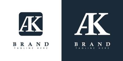 Logotipo de letra ak moderno y simple, adecuado para cualquier negocio con iniciales ak o ka. vector