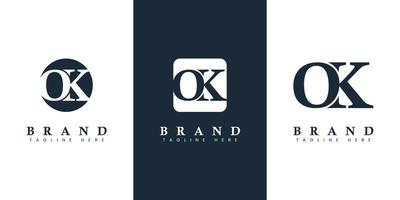 Modern and simple Letter OK Logo, suitable for any business with OK or KO initials. vector