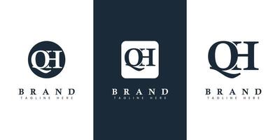 Modern and simple Letter QH Logo, suitable for any business with QH or HQ initials. vector